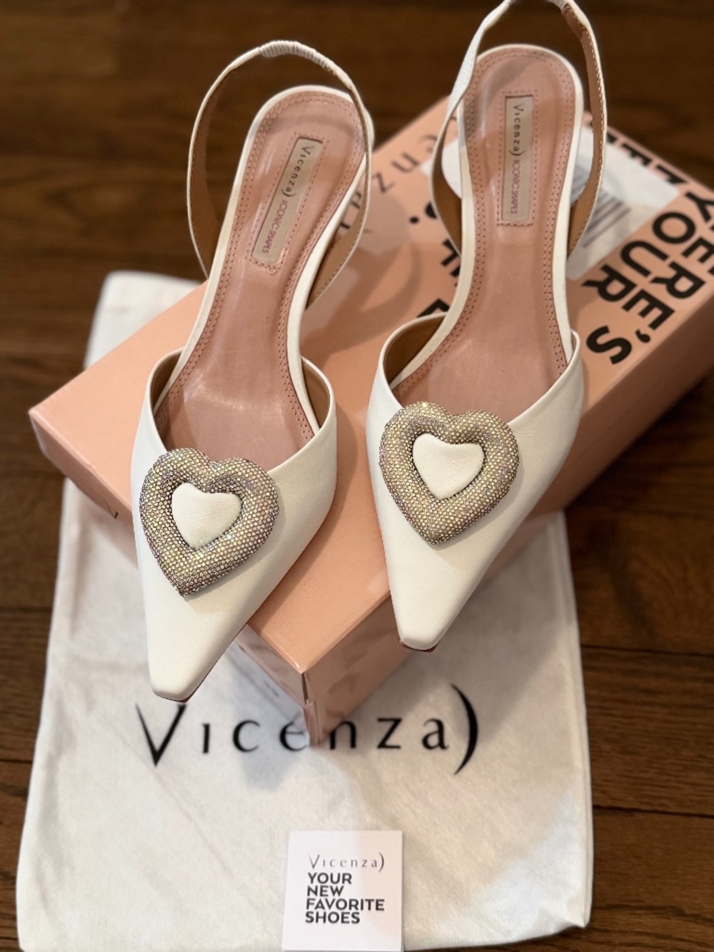 Vicenza Heart Slingback Kitten-Heel Pumps. US 8-8.5 / EU 39